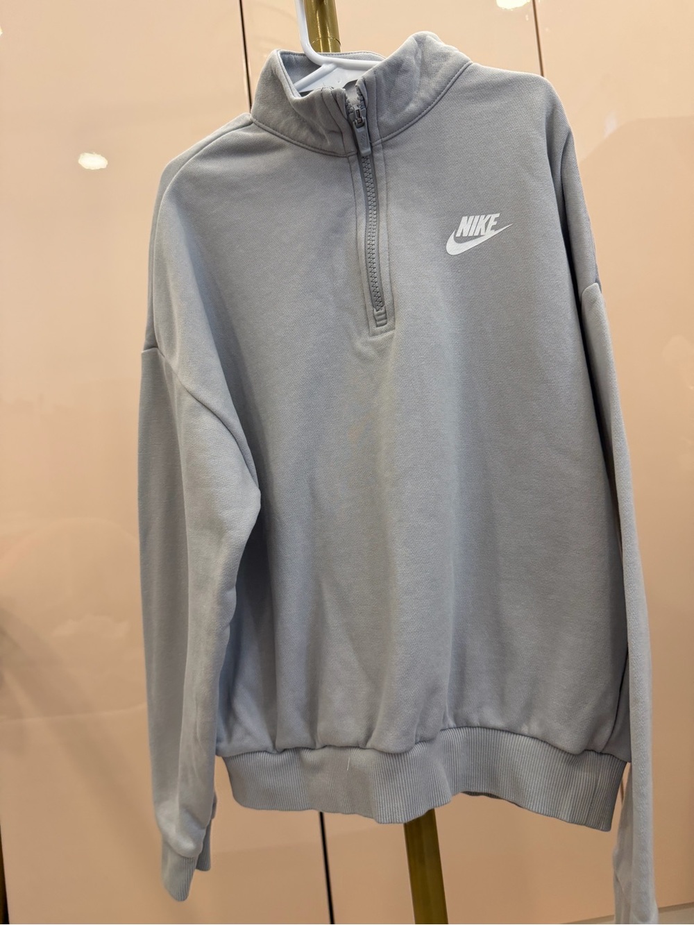 Kids Nike Gray Half-Zip Sweatshirt | size L